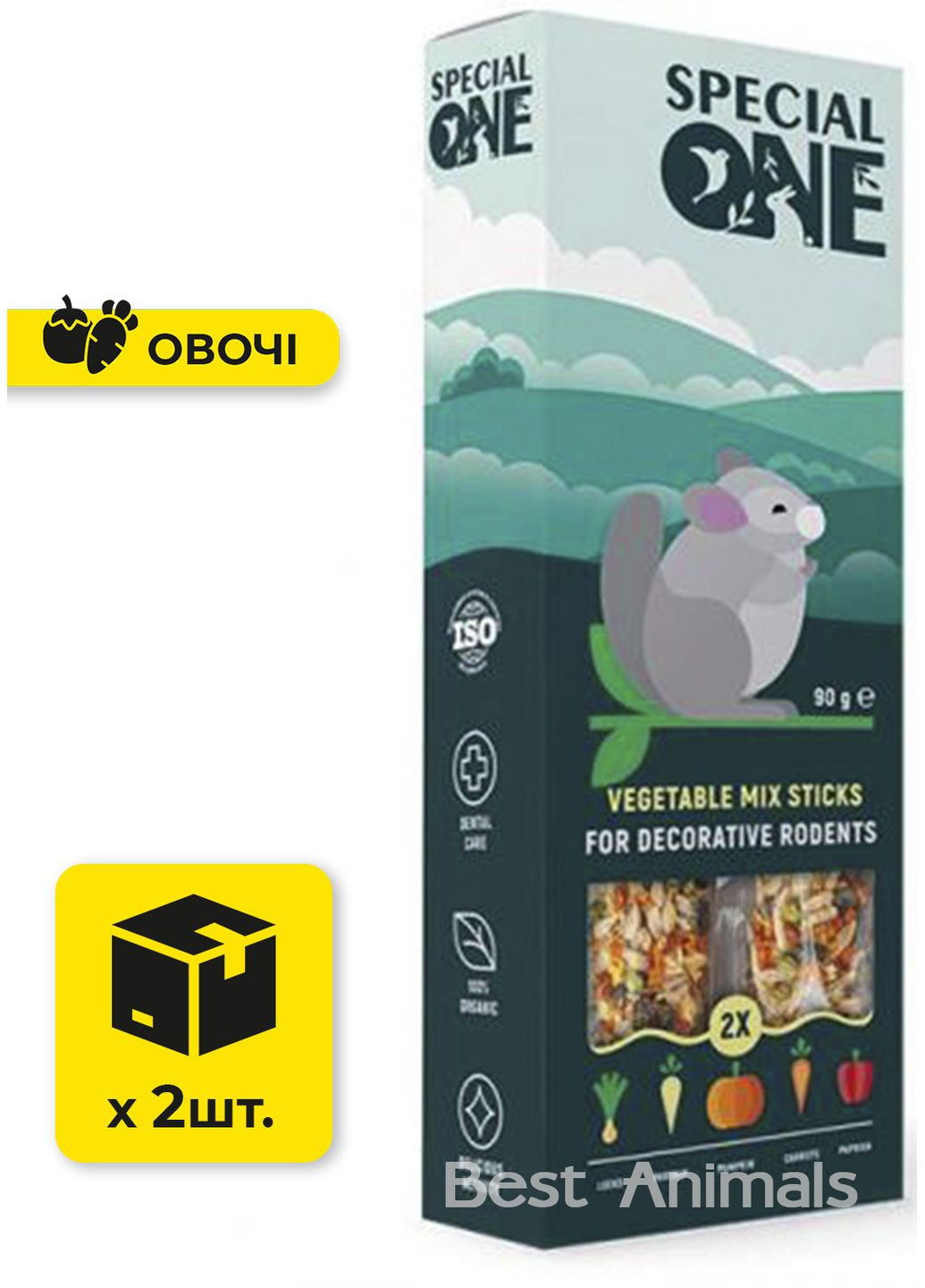Колоски для гризунів Спешл Ван палички з овочами 2 шт 90г (4823082423507) Special One (354701678)
