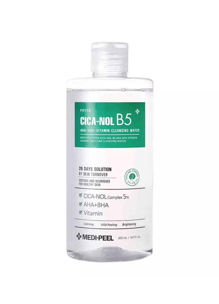 Успокаивающая мицеллярная вода Phyto Cica-Nol B5 AHA BHA Vitamin Calming Cleansing Water 500 ml Medi-Peel (279851372)