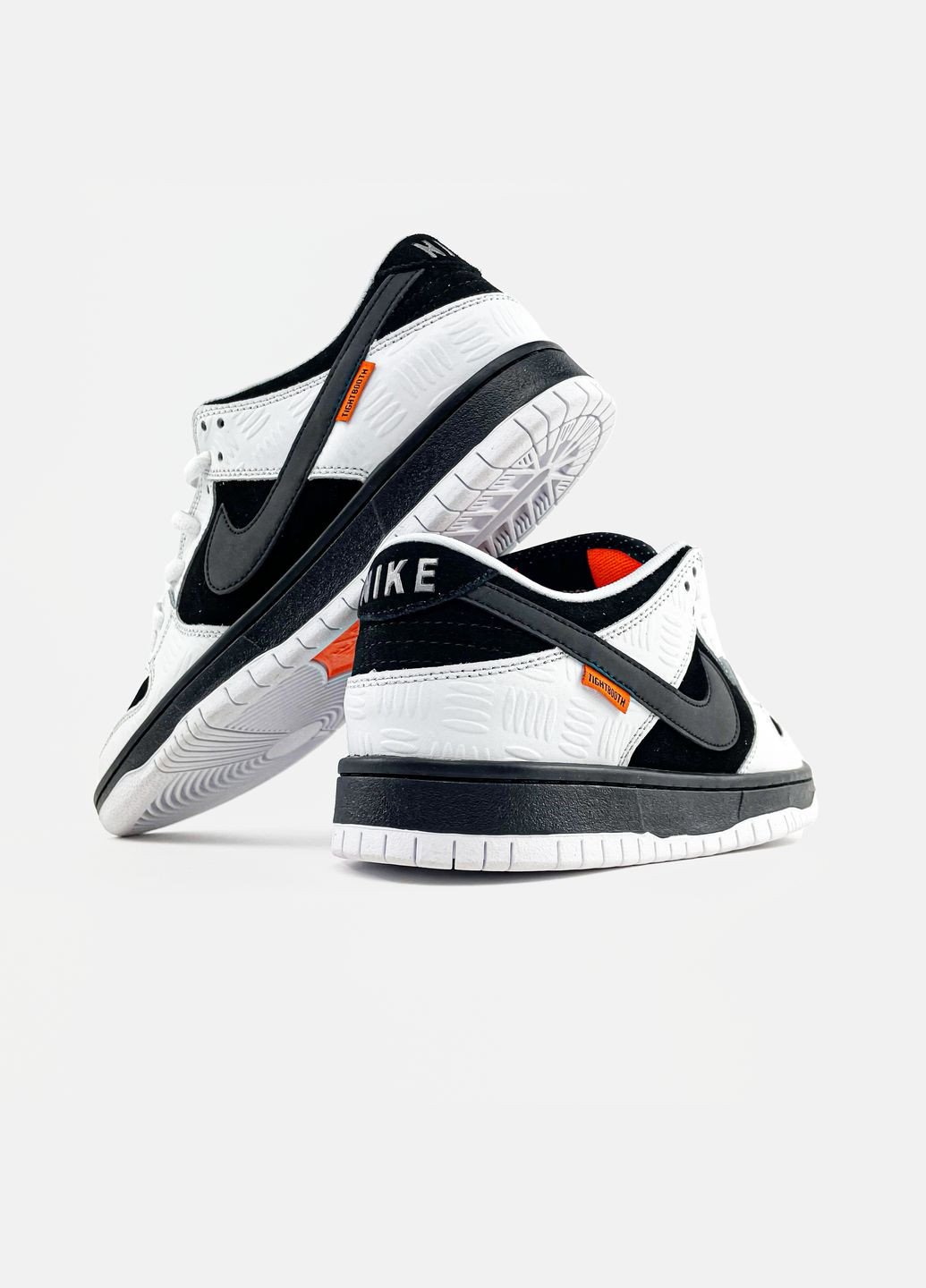 Чорно-білі всесезон кросівки чоловічі nike sb dunk low x tightbooth black white | найк сб данк низькі чорно-білі No Brand