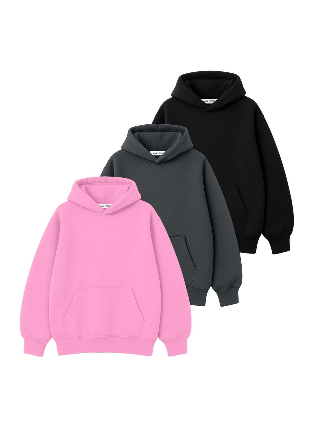 Набор мужских тощих оверсайз OVERSIZE 3шт.(U0404M Pink-Dark Grey-Black) RAY BASIC (363176324)