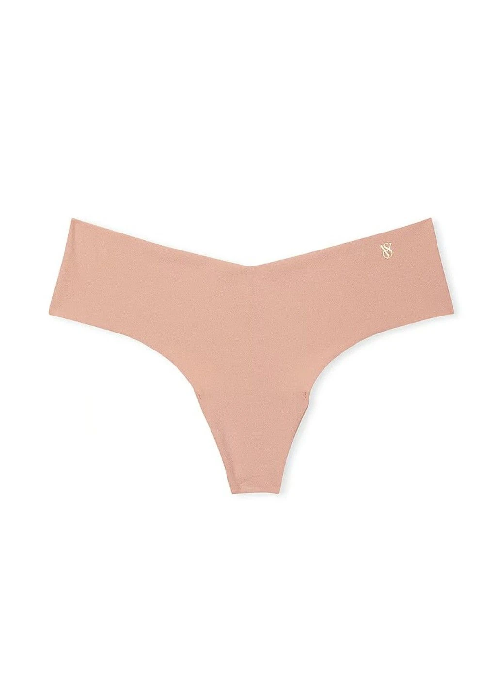 Трусики-стринги женские бесшовные No-Show Thong Panty светло-бежевые XL Victoria's Secret (316659645)