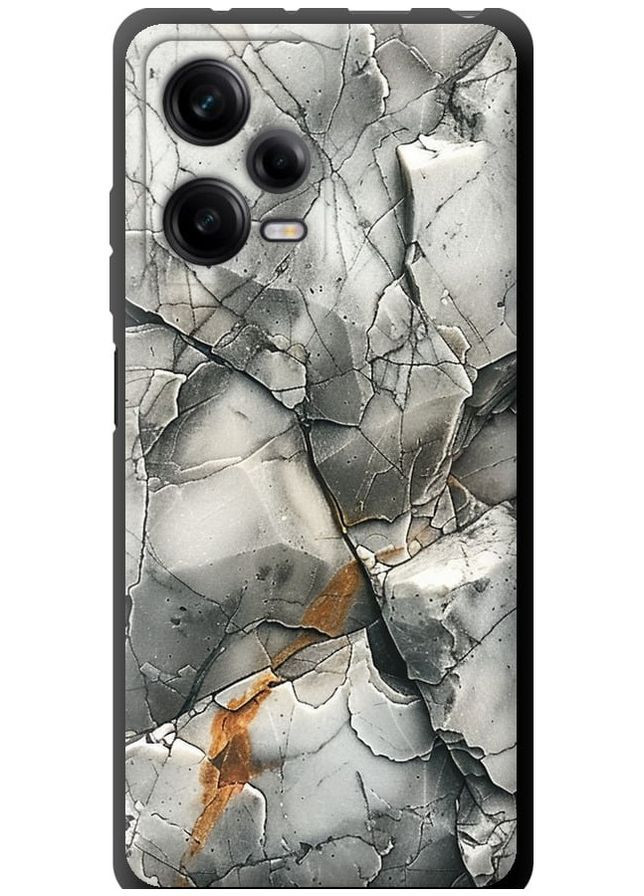TPU чорний чохол 'Сірий мармур' для Endorphone Xiaomi Redmi Note 12 Pro 5G (285113197)