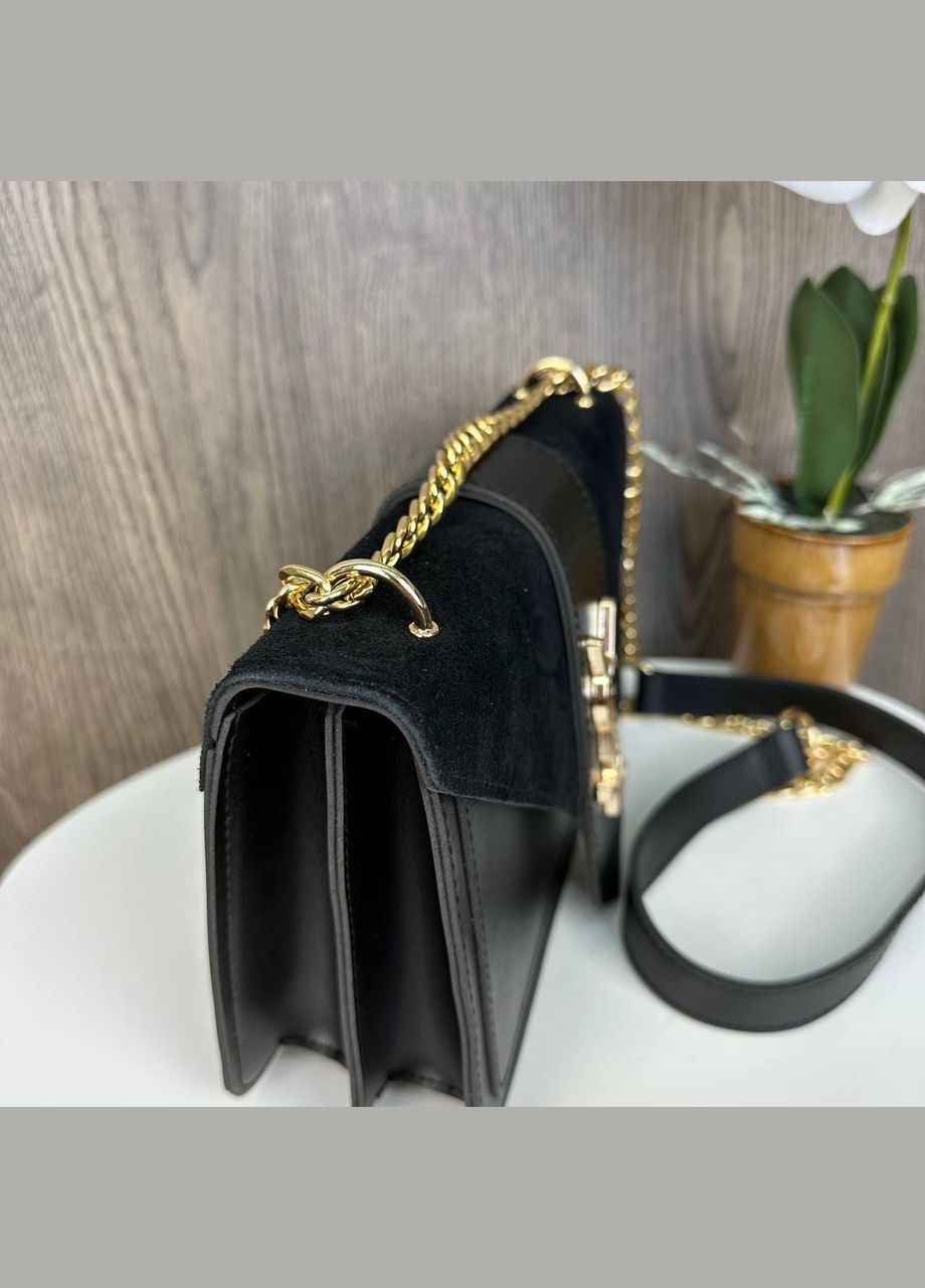 Замшевая женская сумочка клатч, маленькая сумка YSL замша минисумка Золото No Brand (334730488)