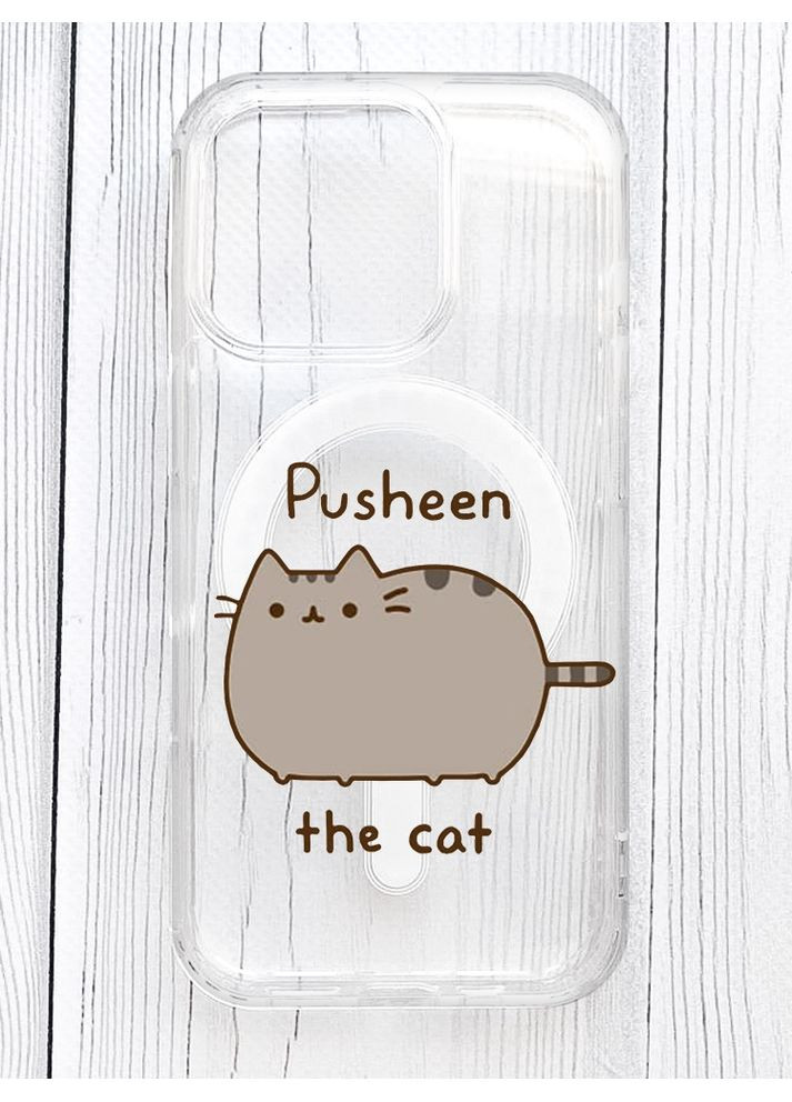 Магнитный чехол на iPhone 16 Pro с поддержкой MagSafe Пушин котик (принт 412) Silicone Case (356127913)