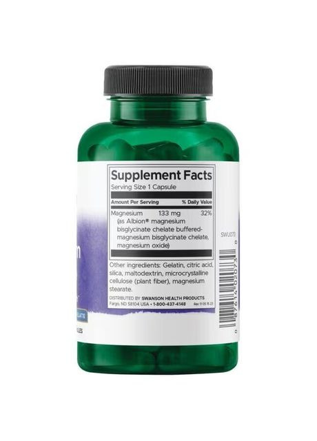 Хелат магнію Albion Magnesium Glycinate, 90 капсул Swanson (322292951)