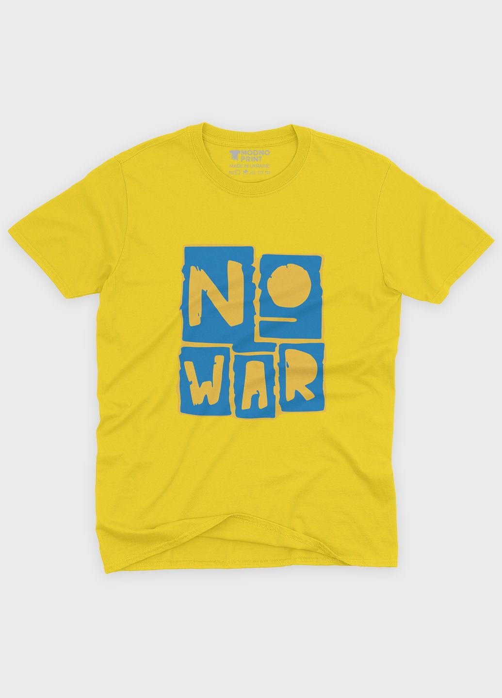 Жовта чоловіча футболка odno з патріотичним принтом no war m (ts001-5-sun-005-1-126) Modno