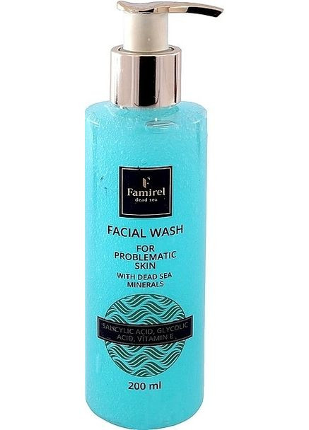 Гель для вмивання проблемної шкіри обличчя Facial Wash For Problematic Skin With Dead Sea Minerals 200ml (1294458-142919) Famirel (368616107)