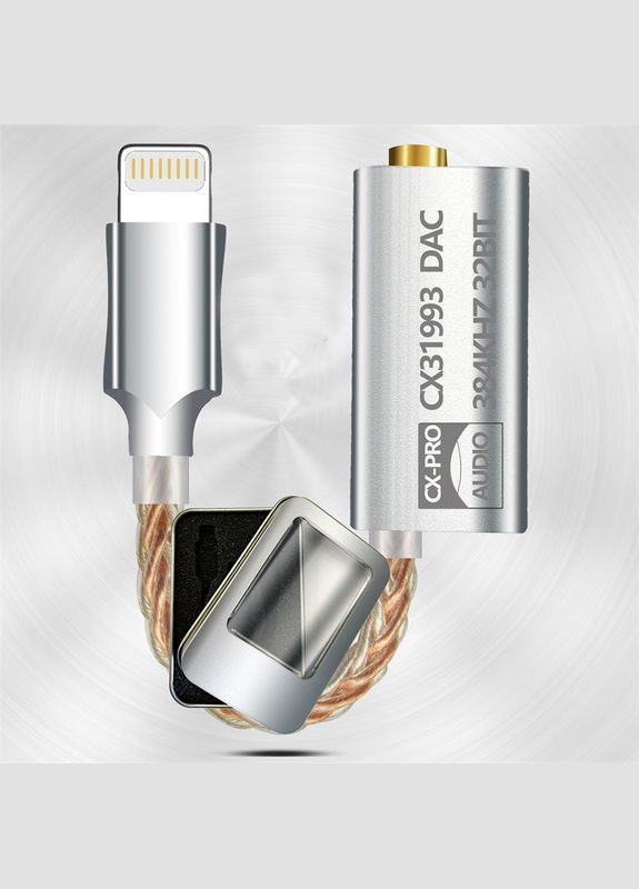 Переходник адаптер ЦАП DAC cx31993 Lightning to 3.5 mm HiFi 32bit 384kHz Apple (346059298)
