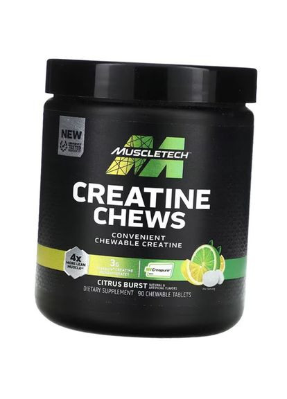 Креатин Моногидрат жевательные таблетки, Creatine Chews, Muscle Tech 90таб Цитрусовый микс (31098010) Muscletech (360620476)