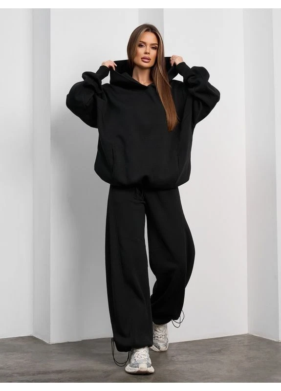 Черный утепленный костюм с кулисками No Brand (402235860)