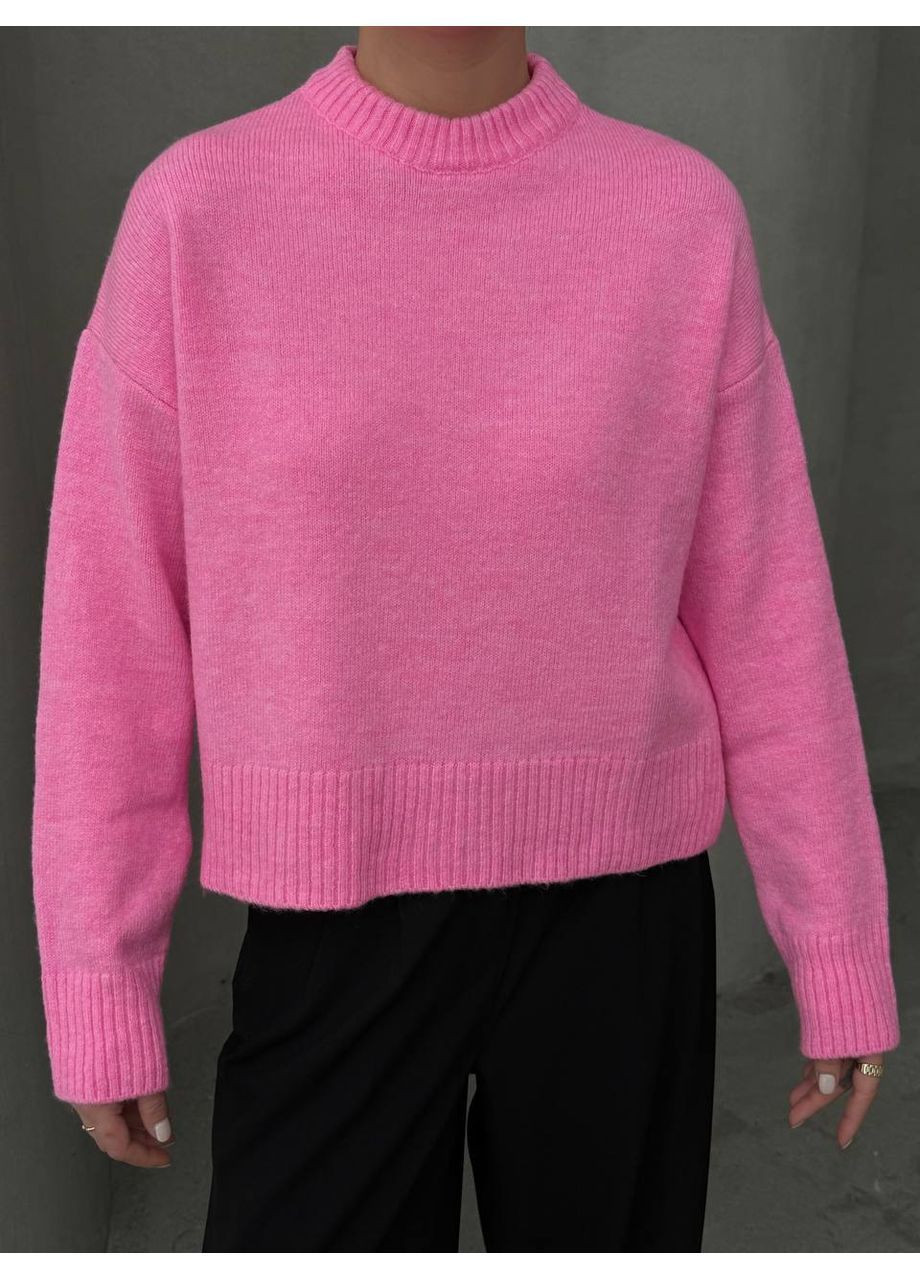 Розовый демисезонный женский свитер пуловер Asi.Store.ua