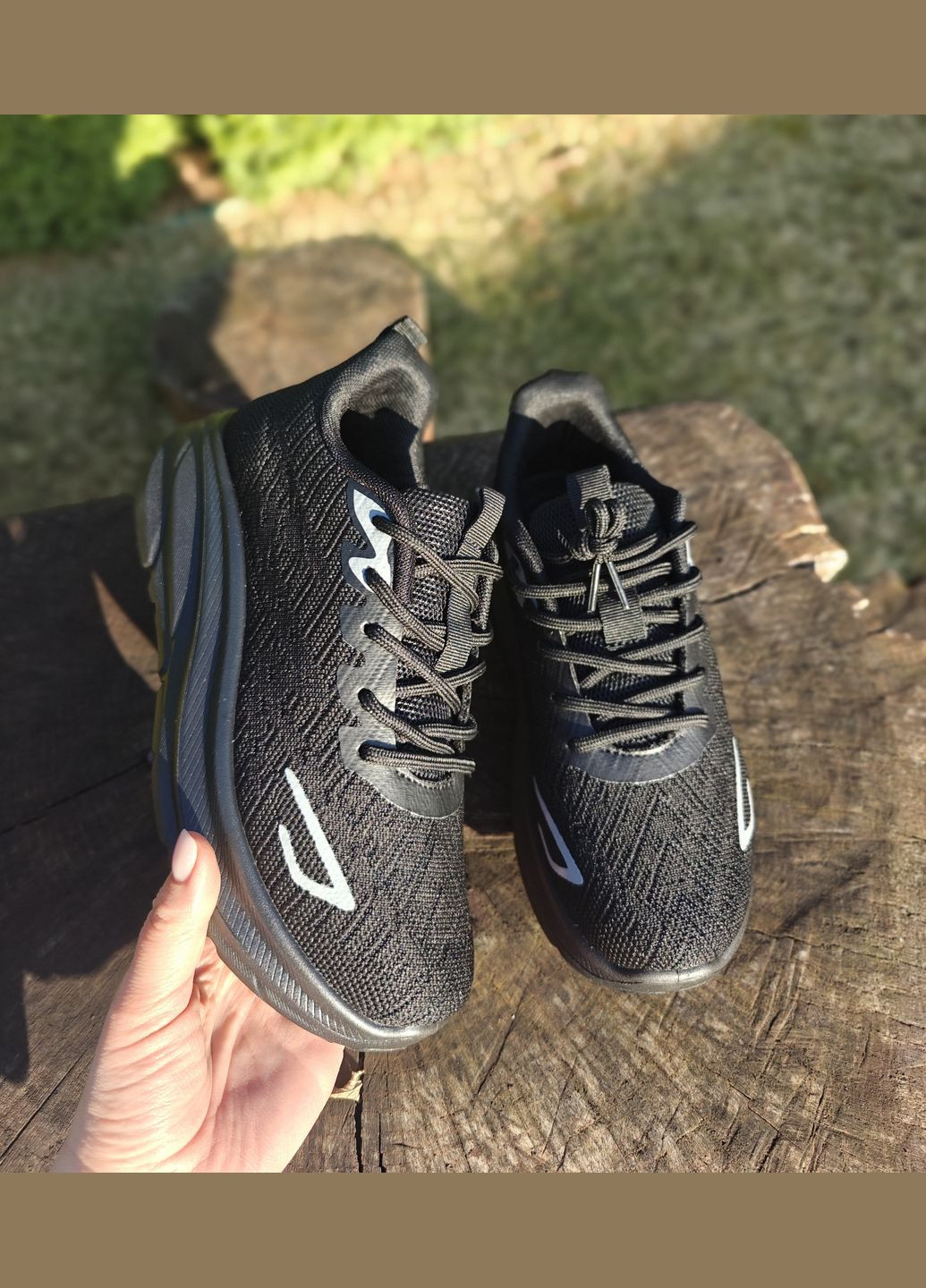 Стильные кроссовки No Brand чёрные демисезоны (322929597)