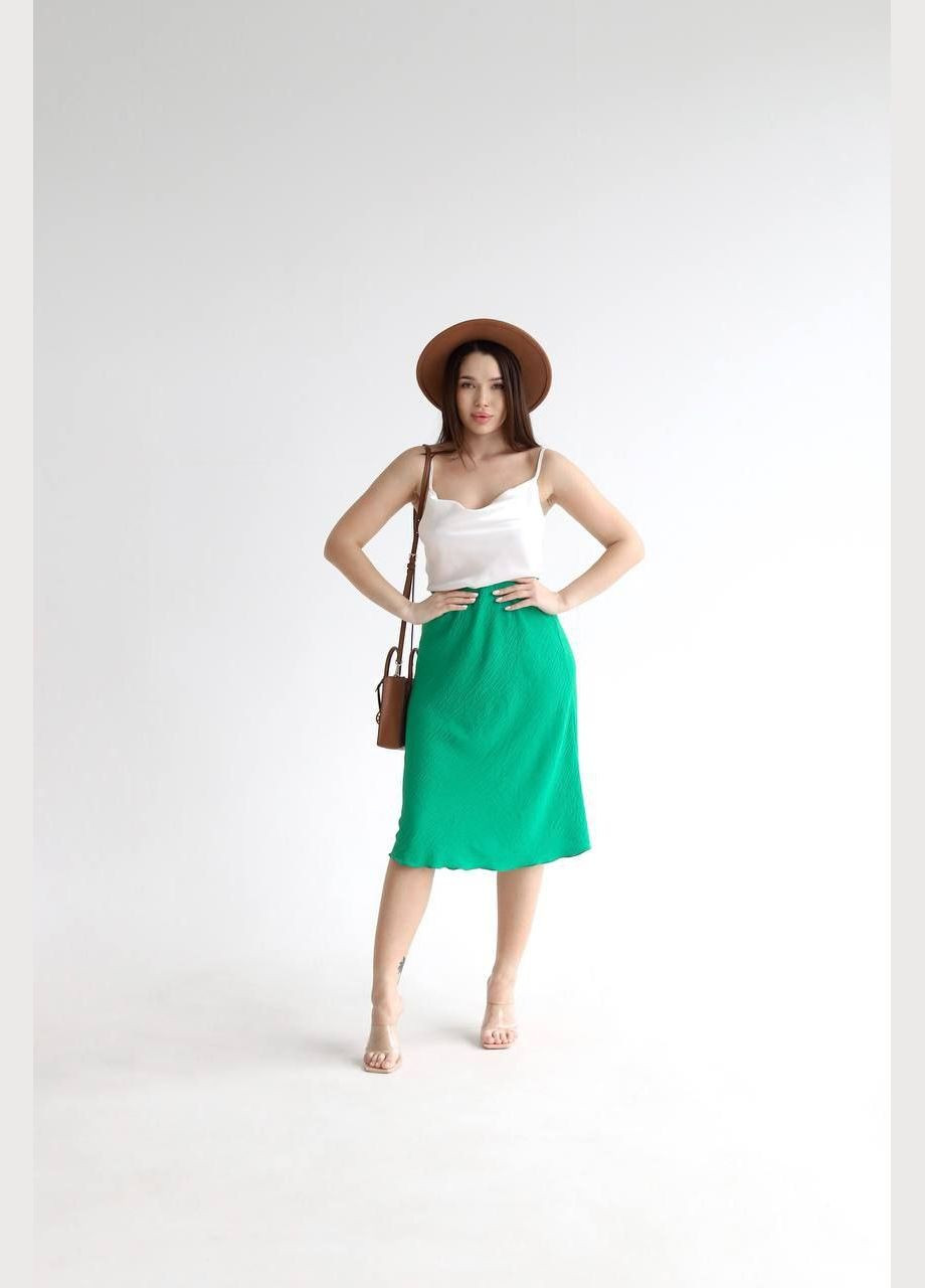 Зеленая кэжуал однотонная юбка Idiali