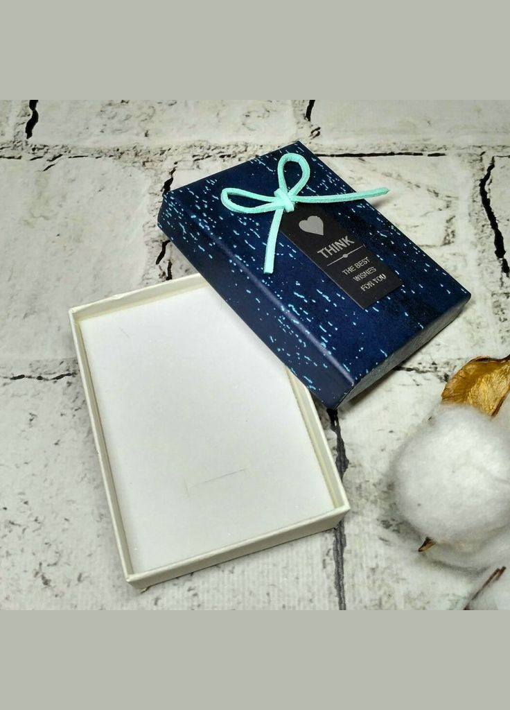 Подарочная коробка для украшений бижутерии 9х7х2,7 см Синяя No Brand (327367950)