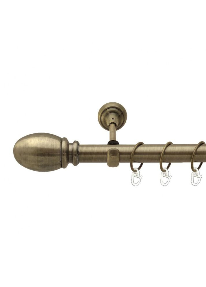 Карниз Белуно металевий однорядний відкритий гладка труба Антик 25 мм 160 см (4223946) ORVIT (300844661)