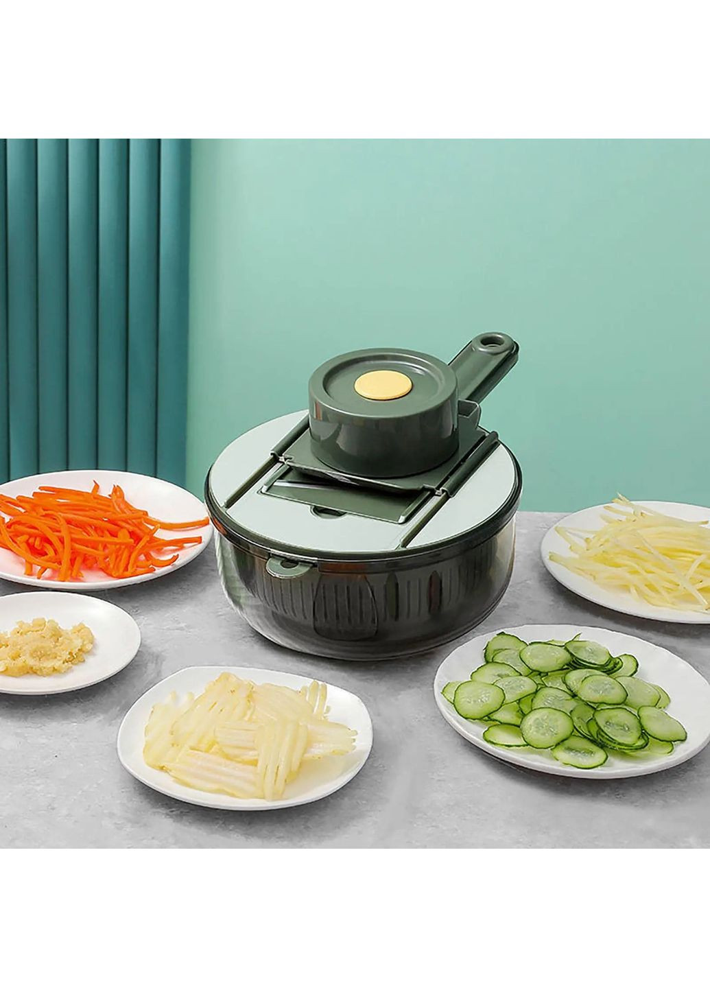 Ручна овочерізка 10в1 слайсер з кошиком, Vegetable Cutter / Мультислайсер з насадками / Терка для овочів Grant (363833281)