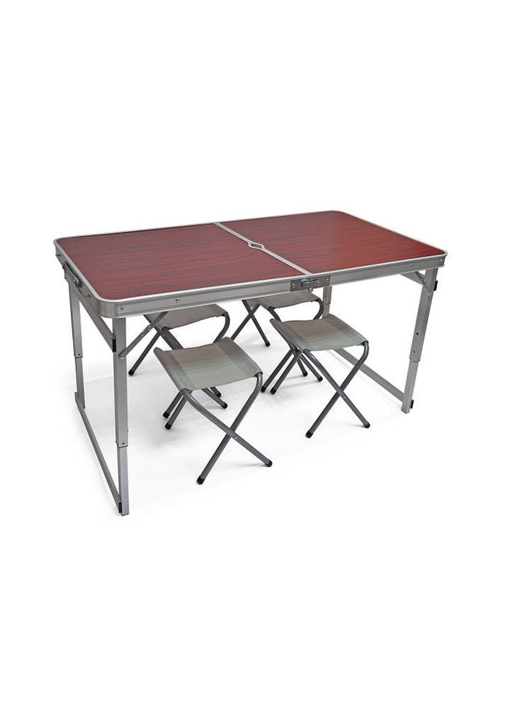 Складаний стіл для пікніка посилений + 4 стільці Коричневий No Brand (294721477)