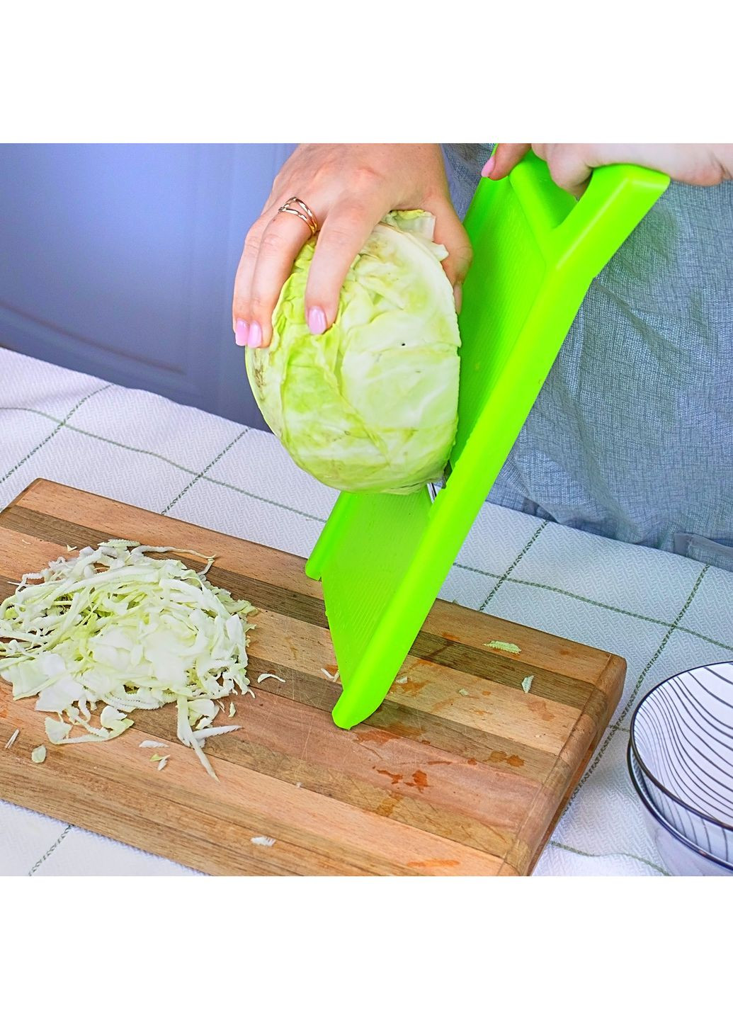 Ручная пластиковая шинковка с плавающим лезвием (34х14.5 см) Kitchette (327366488)