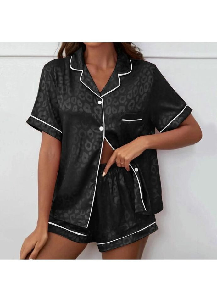 Комбінована всесезон комплект жіночої піжами 14401 s чорний Fashion