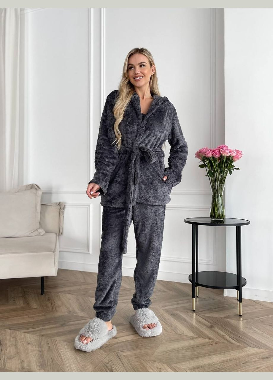 Графітова всесезон піжама трійка No Brand