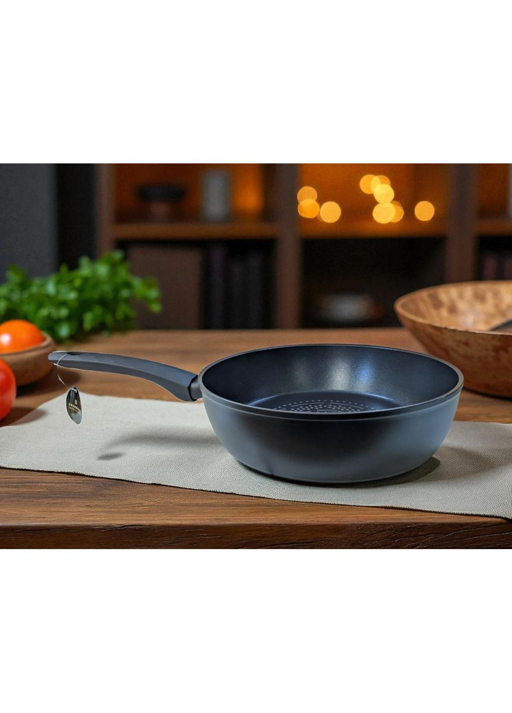 Сковорода глубокая EB-3491 2,4 л со стеклянной крышкой и бриллиантовым покрытием. Edenberg (362376043)