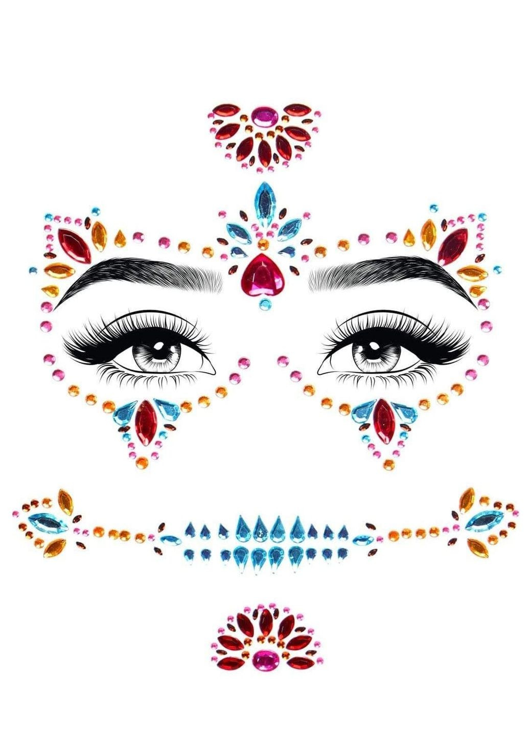 Наклейки для лица DOTD face jewels sticker Leg Avenue (306441575)