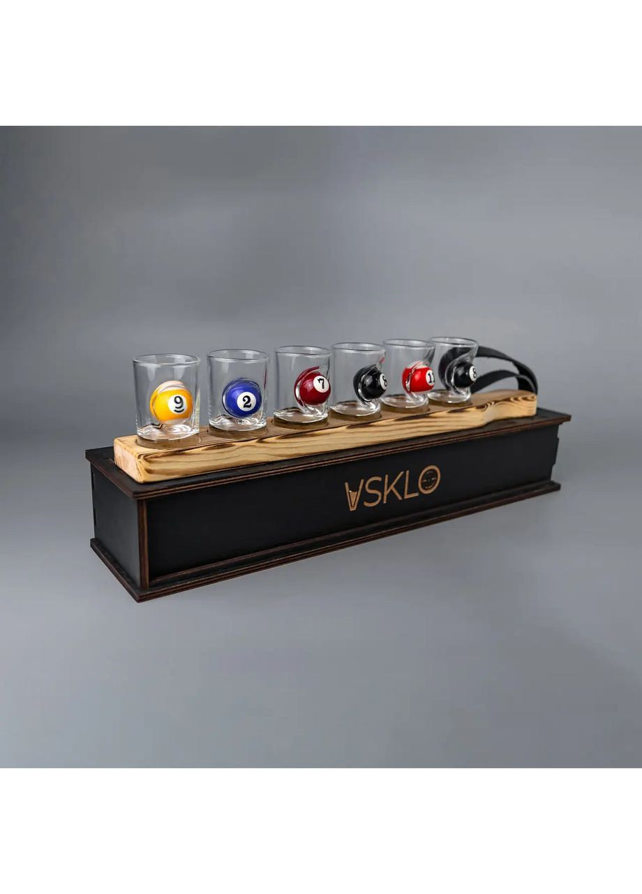 Набор рюмок 6 шт. вставки: шар для бильярда | Изделия ручной работы Handmade 225-001-049 (366889337)
