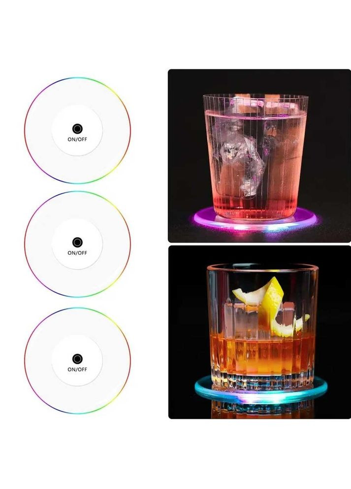 Підставка акрилова для напоїв з підсвіткою Local House багатоколірна (AH0027_2) No Brand (317285941)