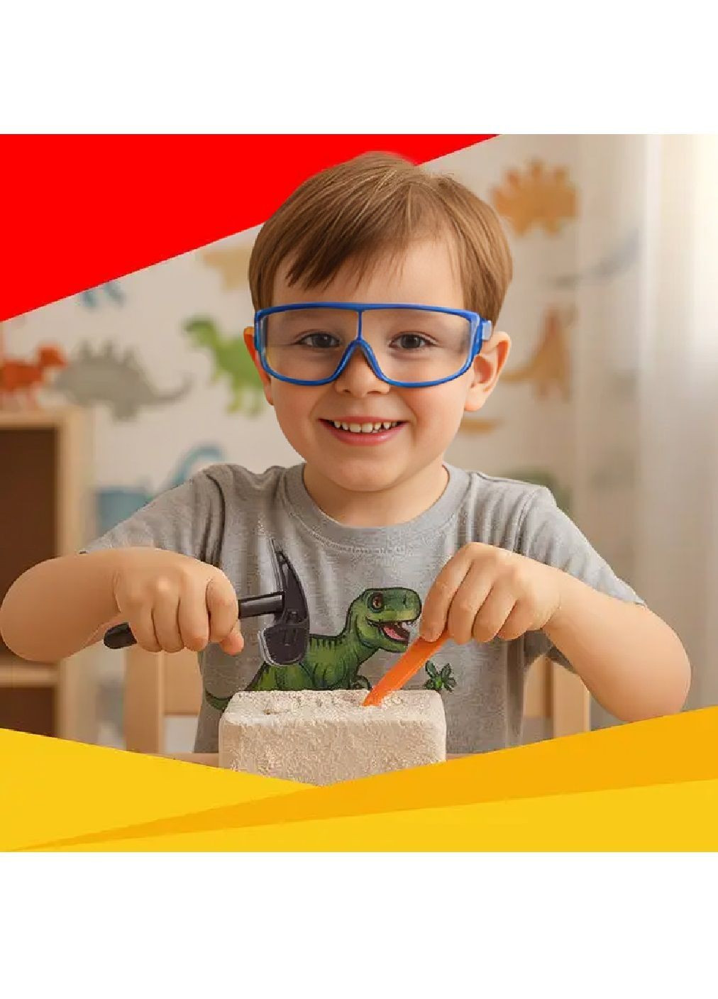 Освітній навчальний комплект набір палеонтолога для розкопок динозаврів 6 видів з інструментами для дітей (481982-Prob) Unbranded (369239157)