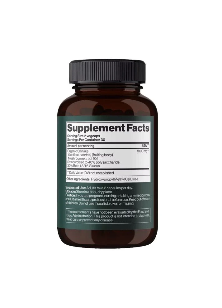 Гриб шиитаке Shiitake Mushroom 1000 мг, 60 вегакапсул Mind Shi (401015743)