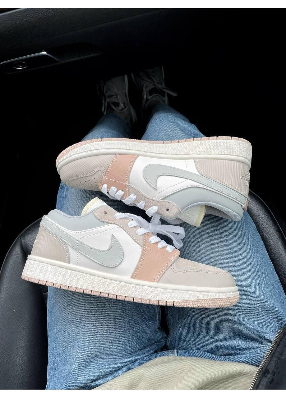 КРОССОВКИ ЖЕНСКИЕ NIKE AIR JORDAN 1 LOW BEIGE GREY НАЙК АИР ДЖОРДАН No Brand серые демисезоны (368862382)