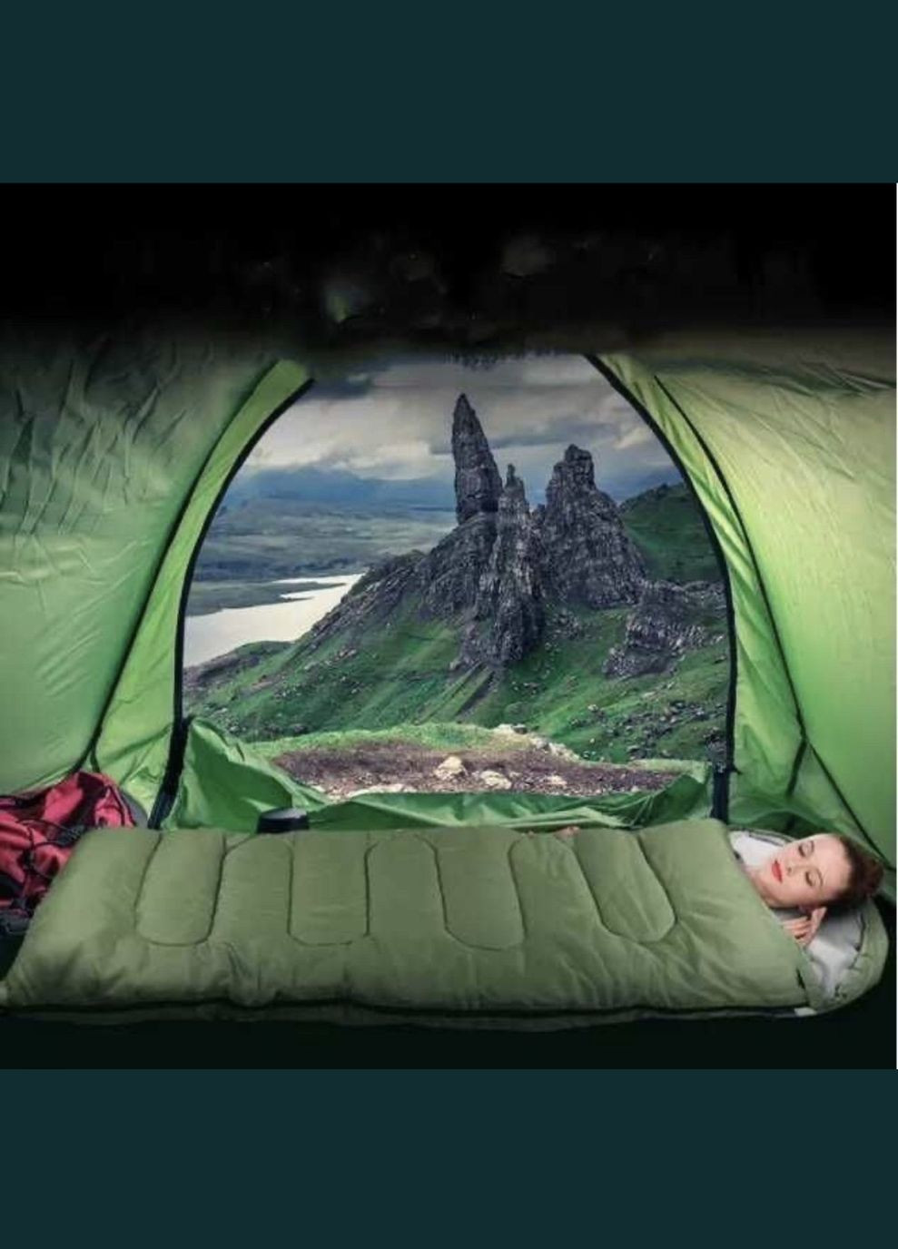 Спальный мешок, спальник с капюшоном, чехлом туристический, рыболовный, производный к -8 No Brand (348118982)