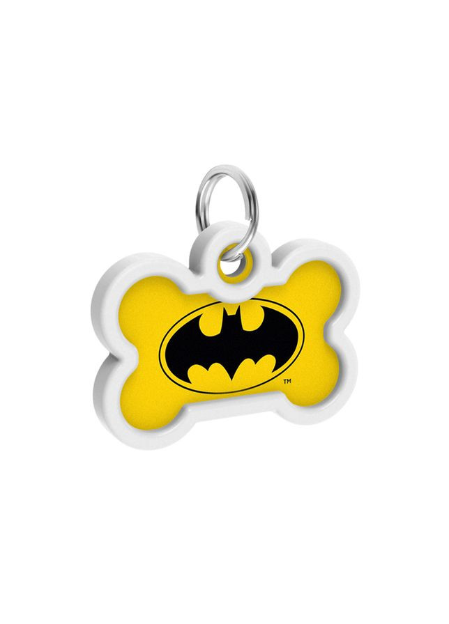 Адресник для собак металлический Smart ID c QR паспортом, рисунок "Бэтмен лого", кость, Д 40 мм, Ш 28 мм WAUDOG (330245218)