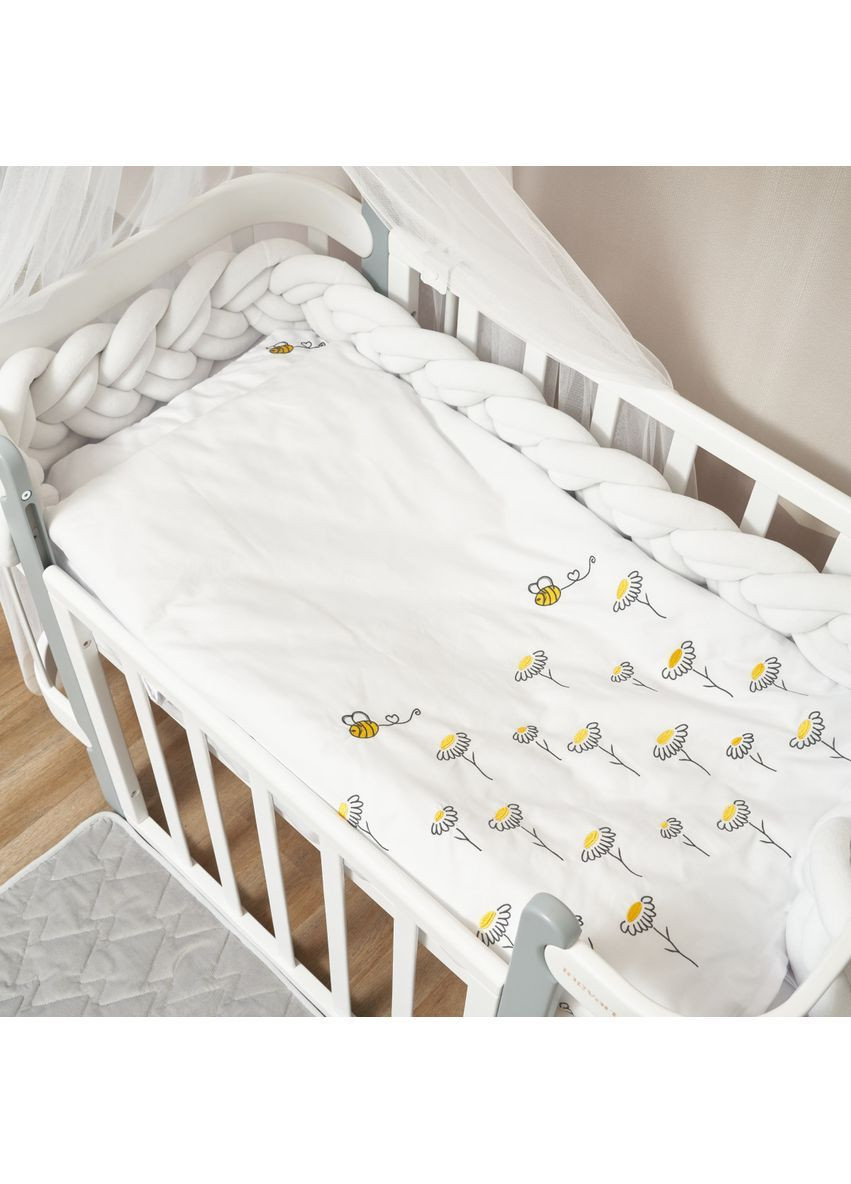 Комплект постільної білизни Ромашка, сатин, 3 предмети, білий () Twins 3056-TR01 (362184737)