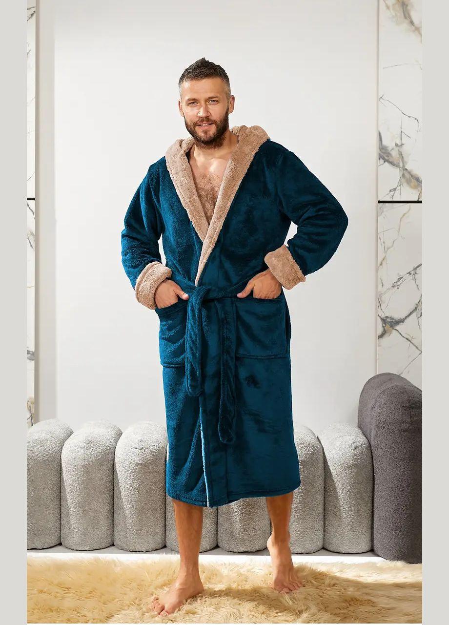 Халат махровий чоловічий довгий, теплий No Brand халат (302970884)