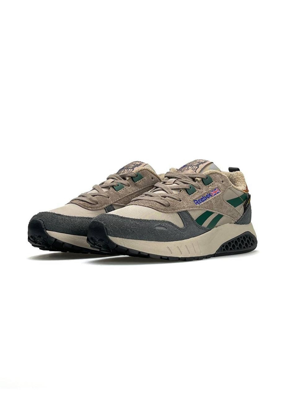 Комбіновані Осінні кросівки чоловічі reebok No Brand Classic Leather Hexalite Brown Grey Green