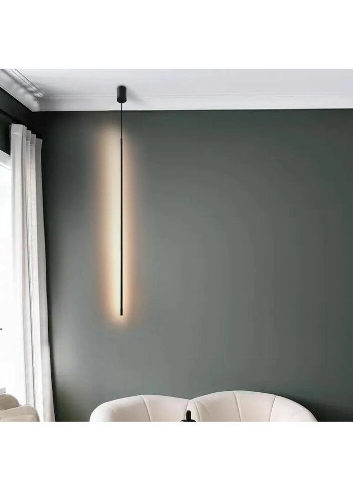 Люстра світлодіодна підвісна LED світильник для квартири на стелю ледве 27104 Чорний 112-280х6х6 см. Sunnysky (324396268)