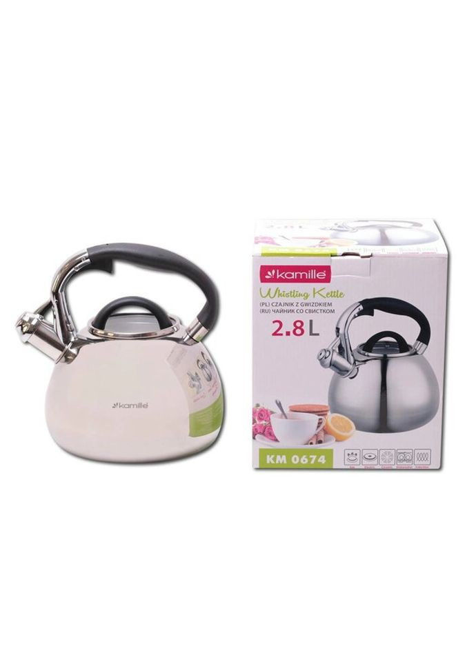 Чайник 2,8л з нержавіючої сталі зі свистком та бакелітовою ручкою 0674 Kamille (296624788)