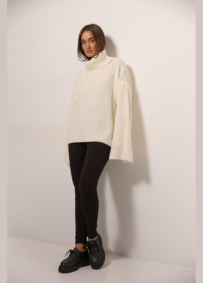 Жіночий в`язаний светр oversize з розрізом ззаду на комірі MKAR102272-1 Modna KAZKA (337145132)