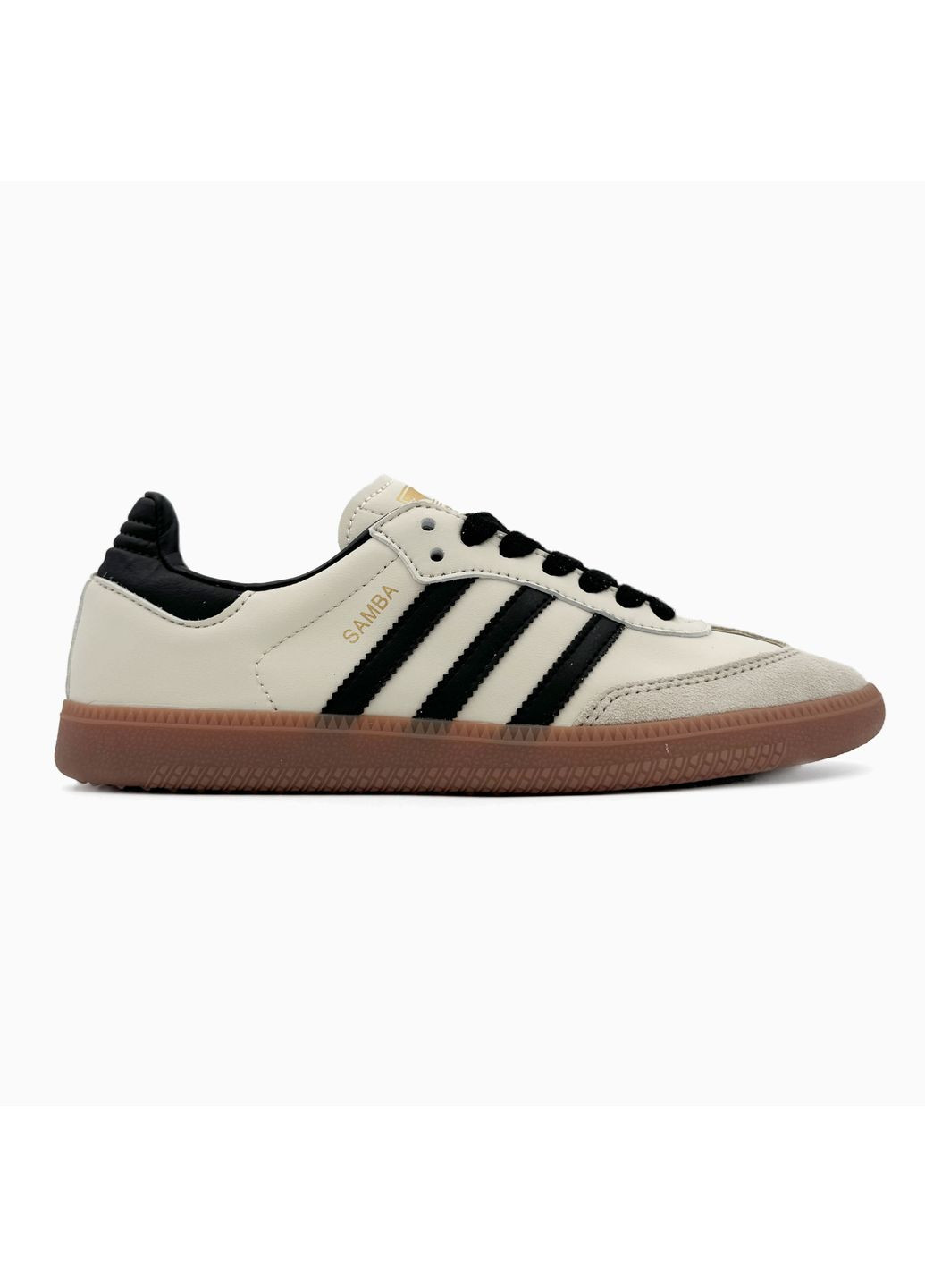 КРОСІВКИ ЖІНОЧІ ADIDAS SAMBA BLACK / BEIGE АДІДАС САМБА No Brand чорні демісезони (368868443)