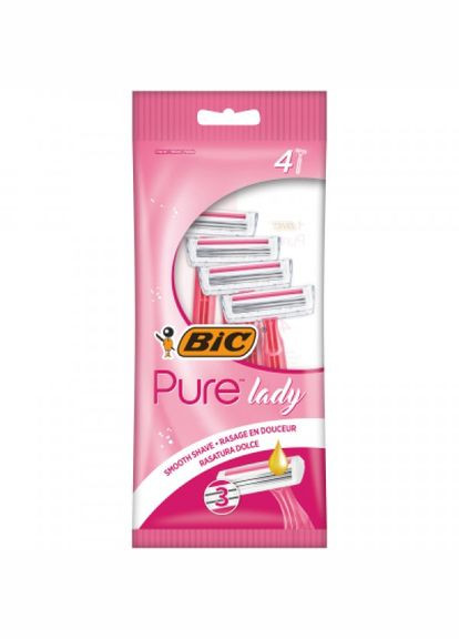 Станок для гоління Bic pure 3 lady pink 4 шт. (268146753)
