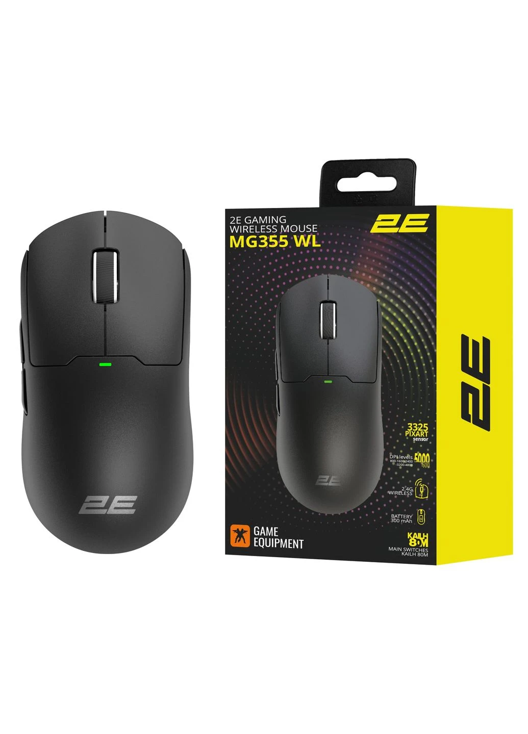 Игровая мышь GAMING MG355 Black, WL, USB-A/WL 2E (389496741)