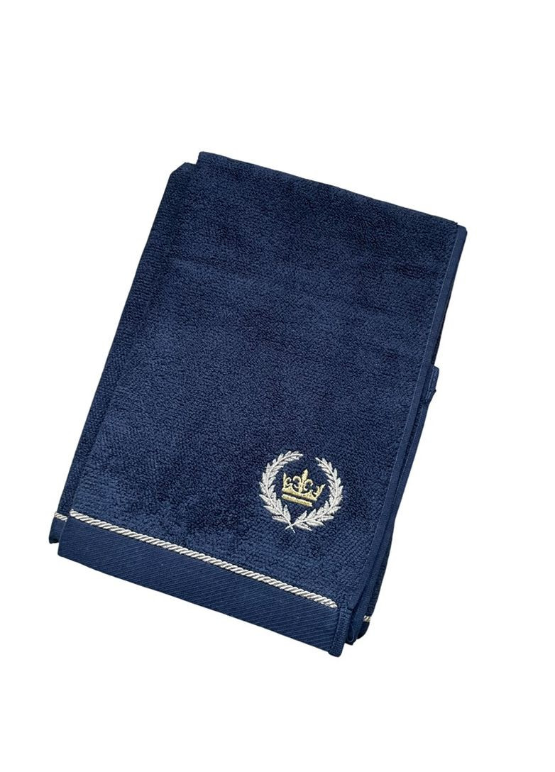 Набір турецьких рушників для ванної 2 шт (150x100 см, 100x50 см) TC303375749 TURComFor темно-синій