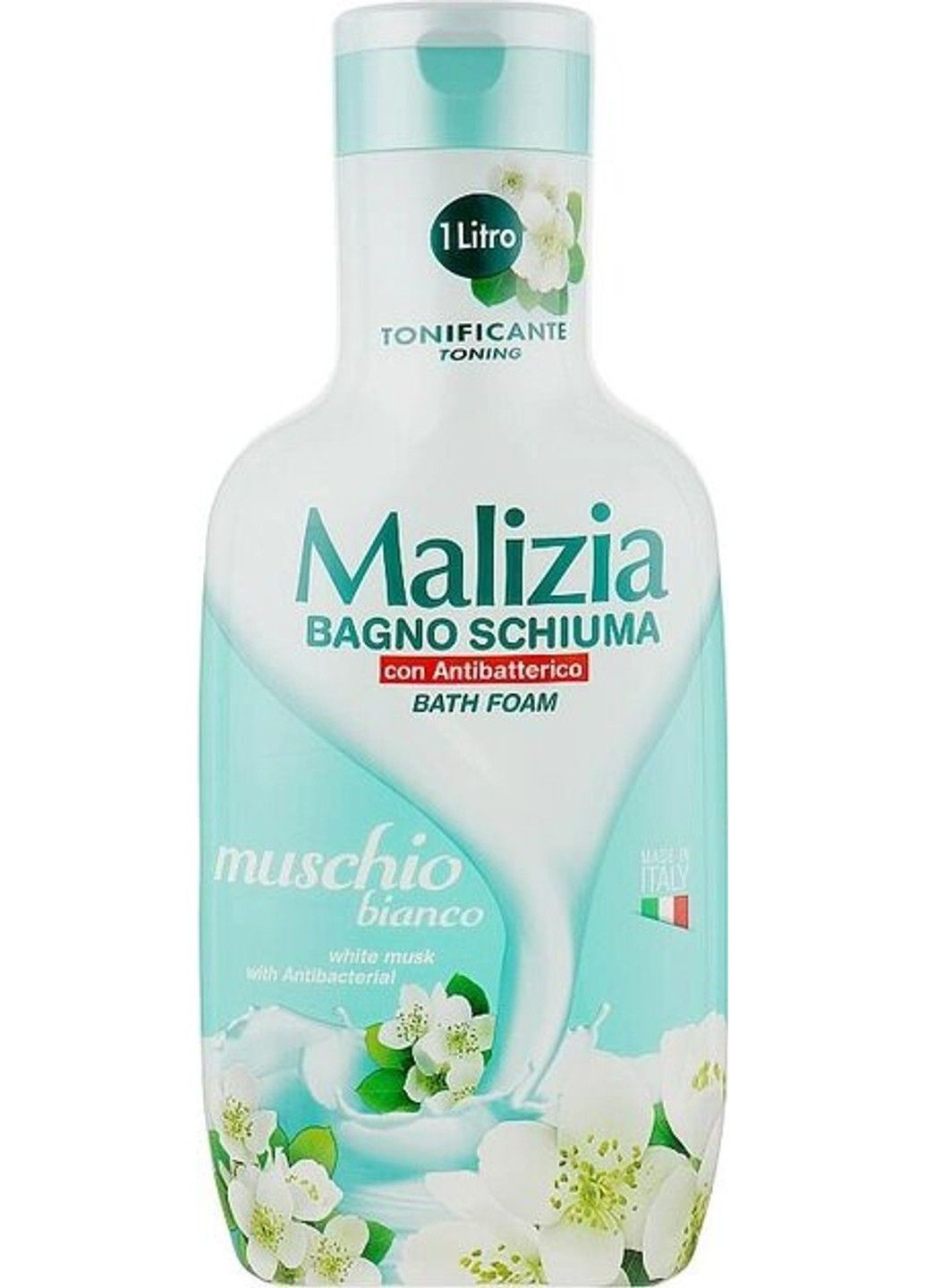 Гель-пена для душа и ванны Bath Foam White Musk with Antibacterial Белый мускус 1 л Malizia (280899251)