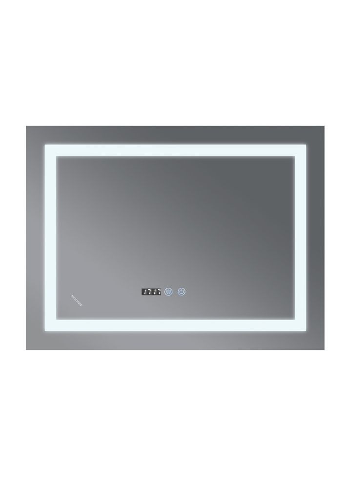 Дзеркало WARM MR02-90x70 з Led Touch, Anti-fog, димером, регулятором яскравості, годинником (MI6673) Mixxus (322005052)