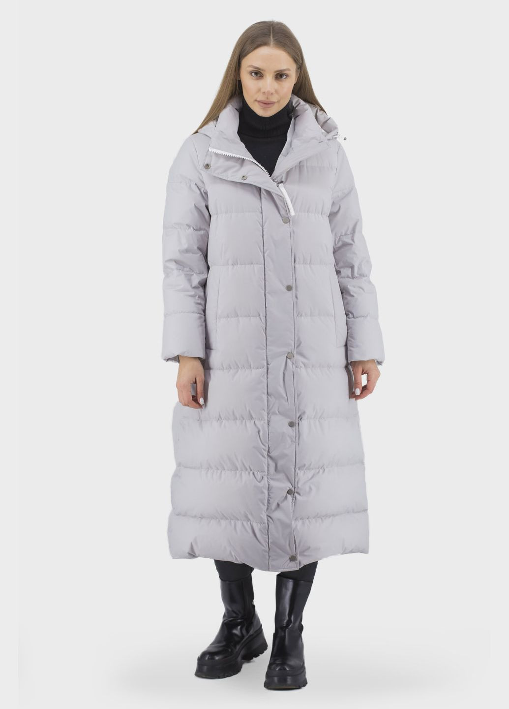 Серый демисезонный Пуховик Basic