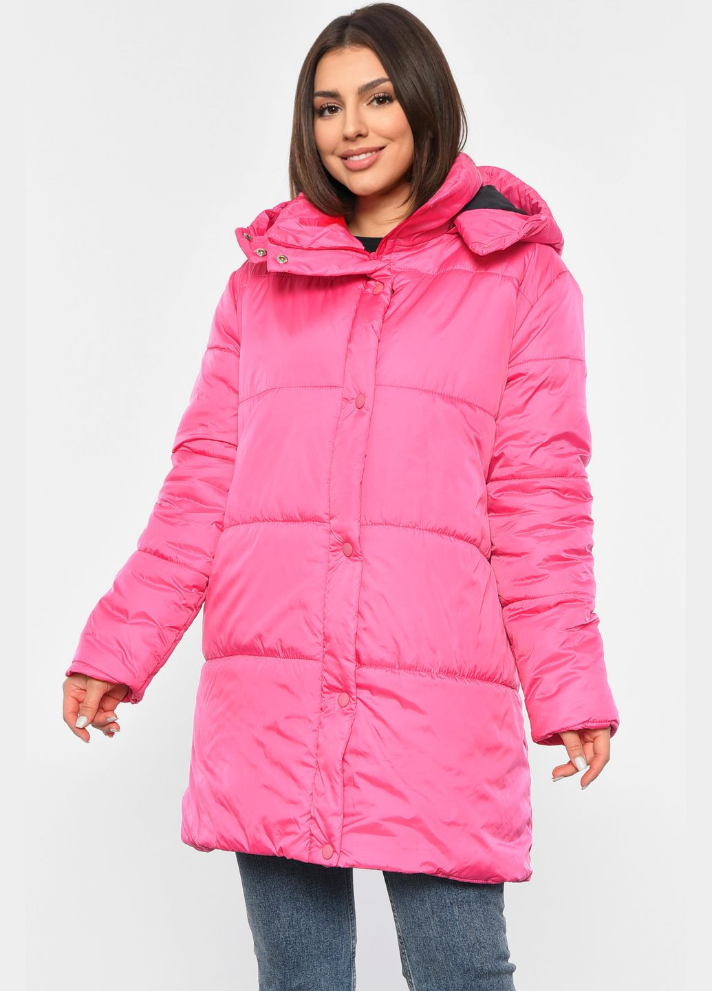 Малинова демісезонна куртка жіноча демісезонна малинового кольору Let's Shop