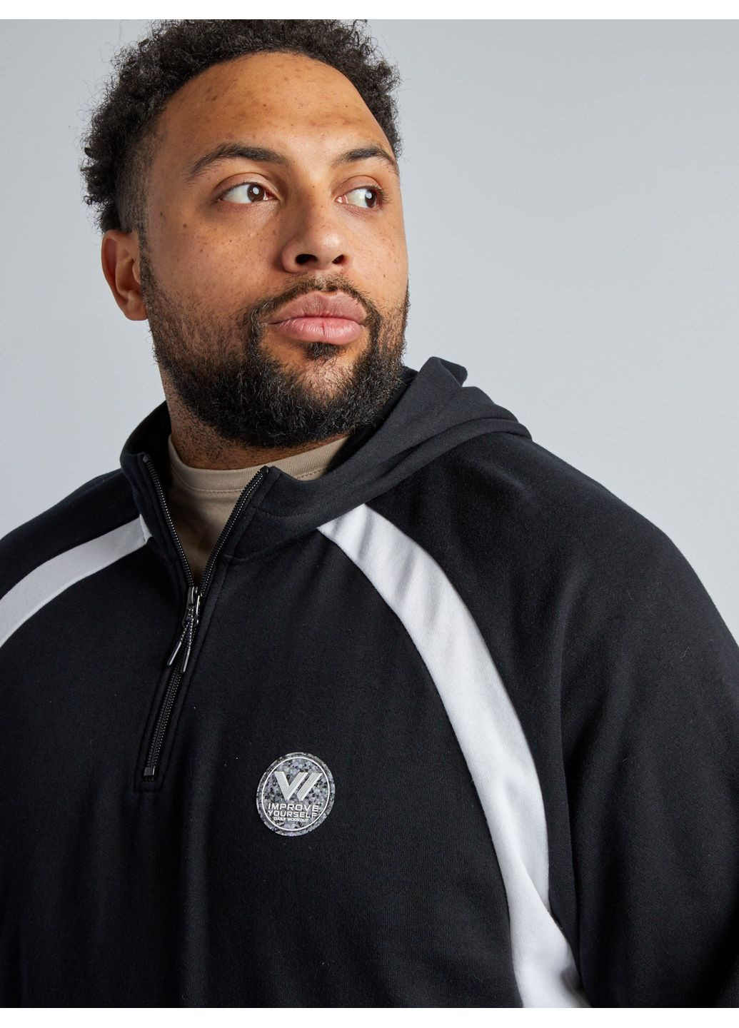 Худи демисезон,чорный-белый, Kiabi (356130275)