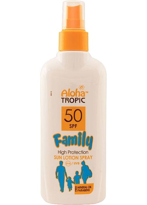 Сонцезахисний лосьйон для всієї родини Aloha Tropic Family High Protection Sun Lotion Spray SPF 50 200ml (1239090-141285) Madis (368641664)