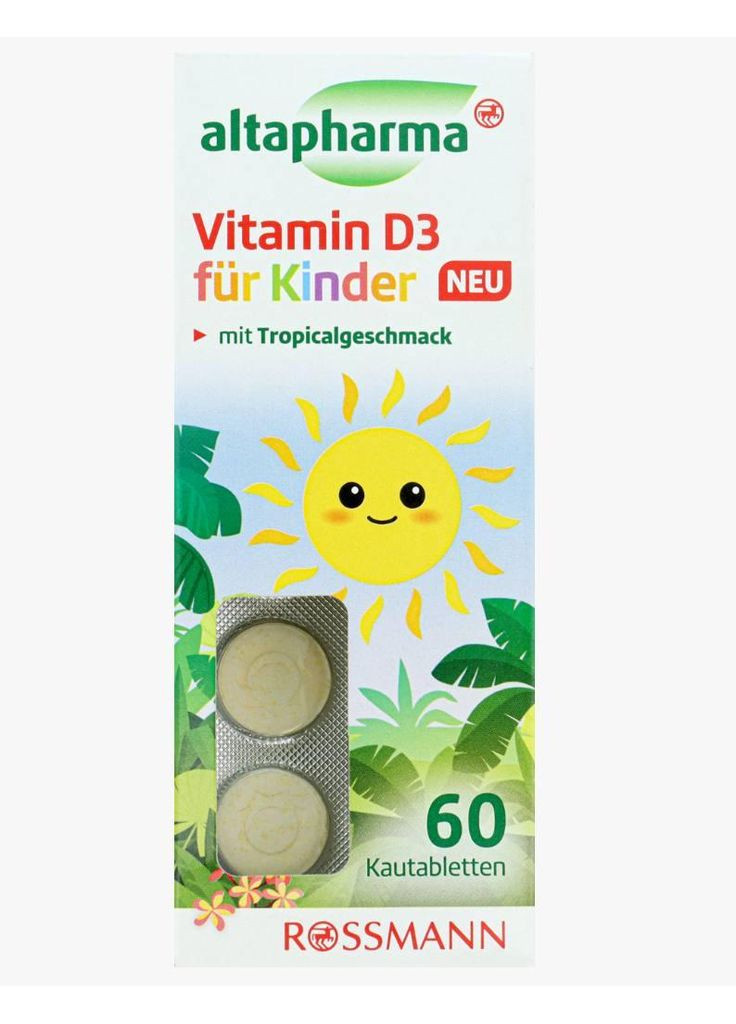 Витамин D3 для детей Vitamin D3 für Kinder 60 шт No Brand (366889539)